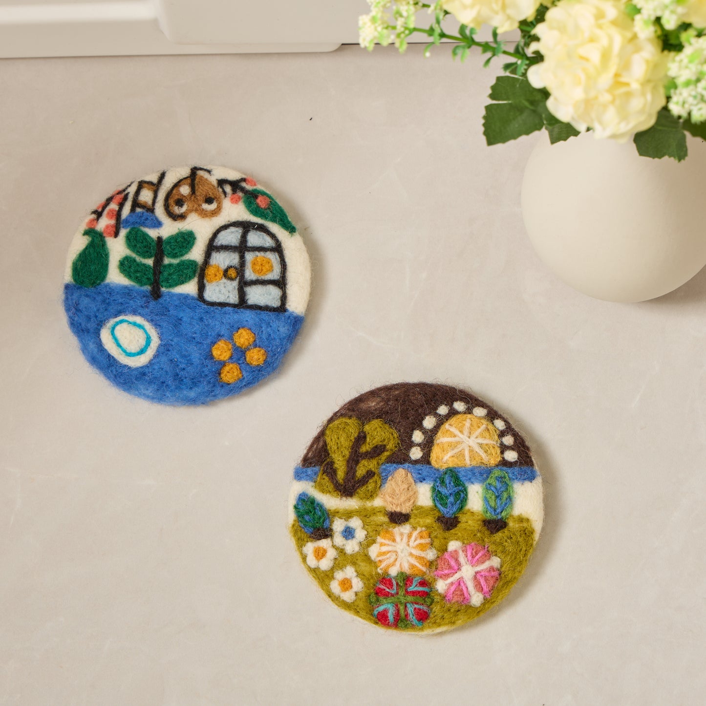 Wool Felt Coffee Cup Mug Table Mat Coasters