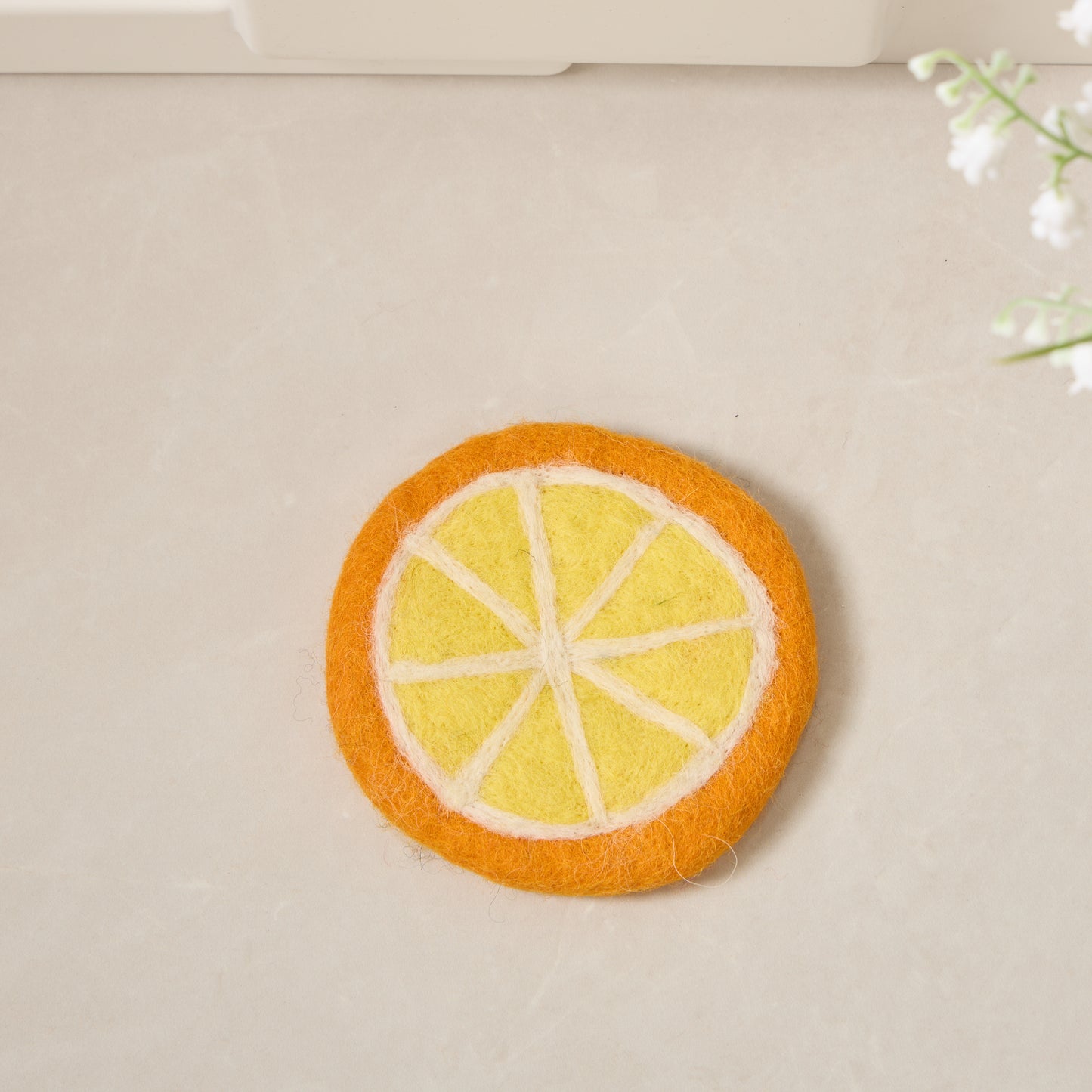 Handmade Wool Felt Fruits Cup Coasters Made in Nepal - Avocado, Apple, Pear, Orange