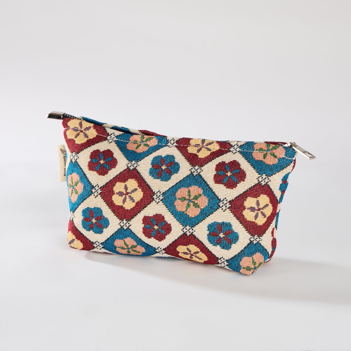 Vintage Turkish Floral Print Toiletry / Makeup Bag - Travel-Friendly Cosmetic Bag