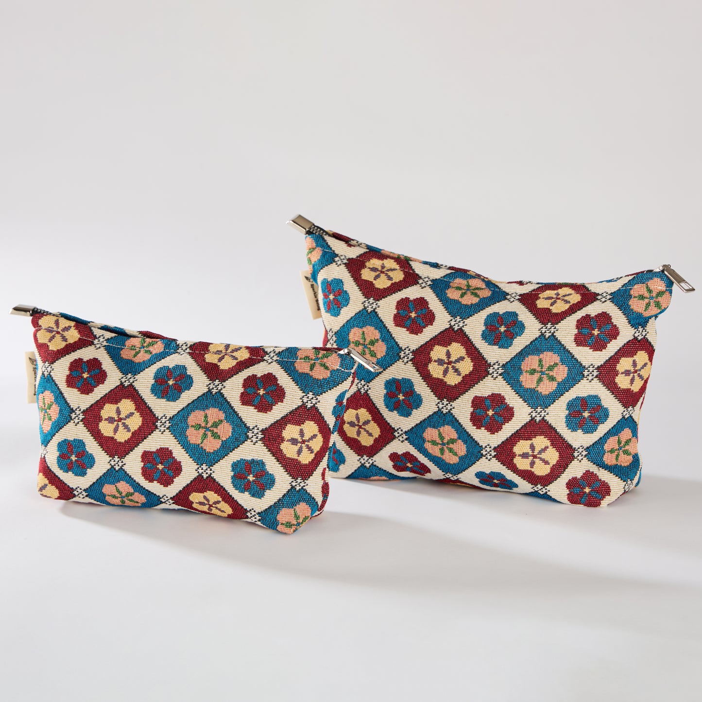 Vintage Turkish Floral Print Toiletry / Makeup Bag - Travel-Friendly Cosmetic Bag