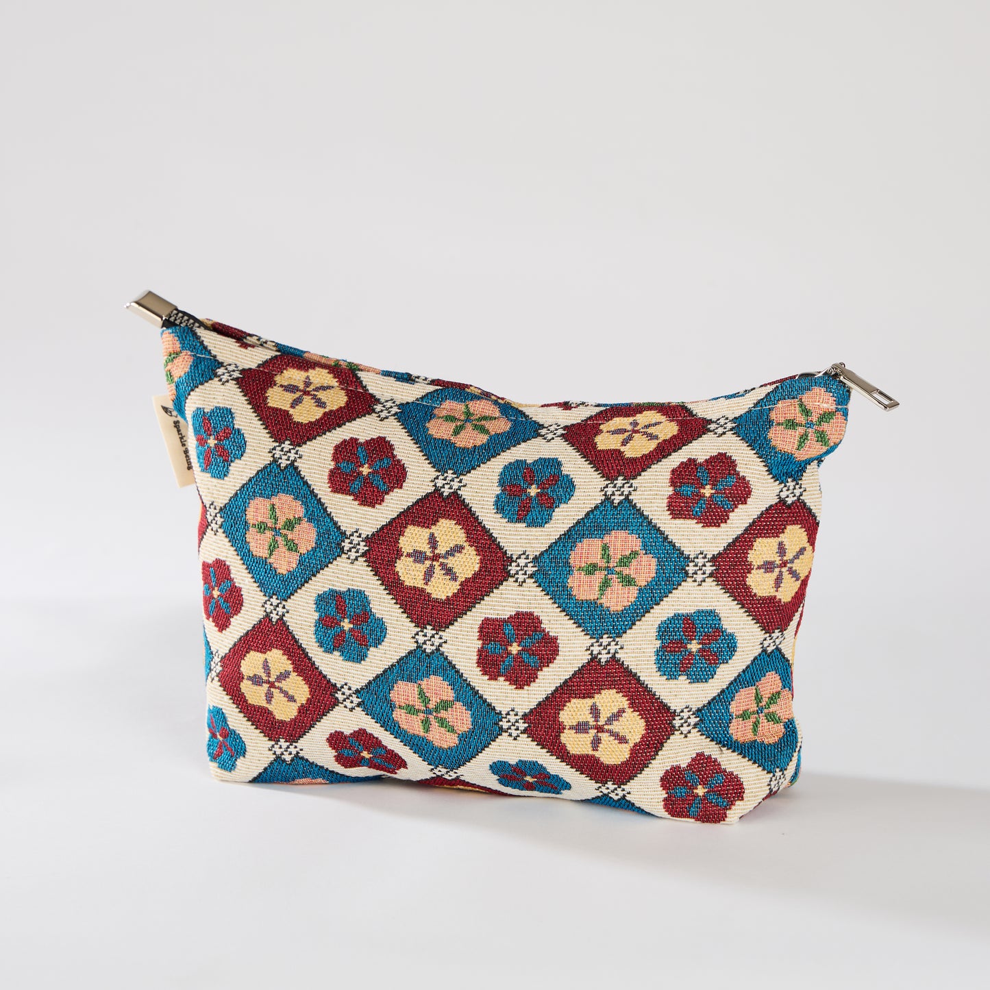 Vintage Turkish Floral Print Toiletry / Makeup Bag - Travel-Friendly Cosmetic Bag