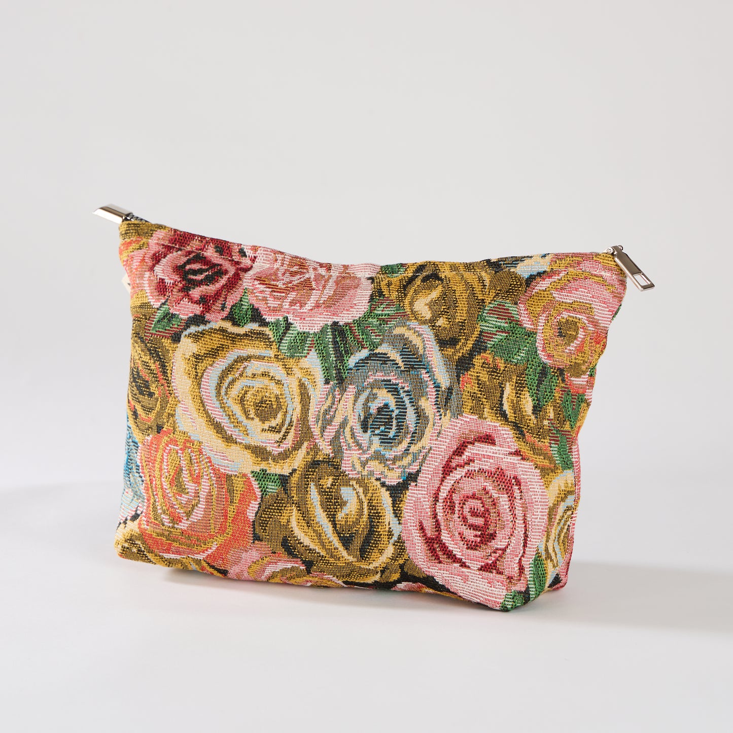 Rose Floral Print Toiletry / Makeup Bag - Travel-Friendly Cosmetic Bag