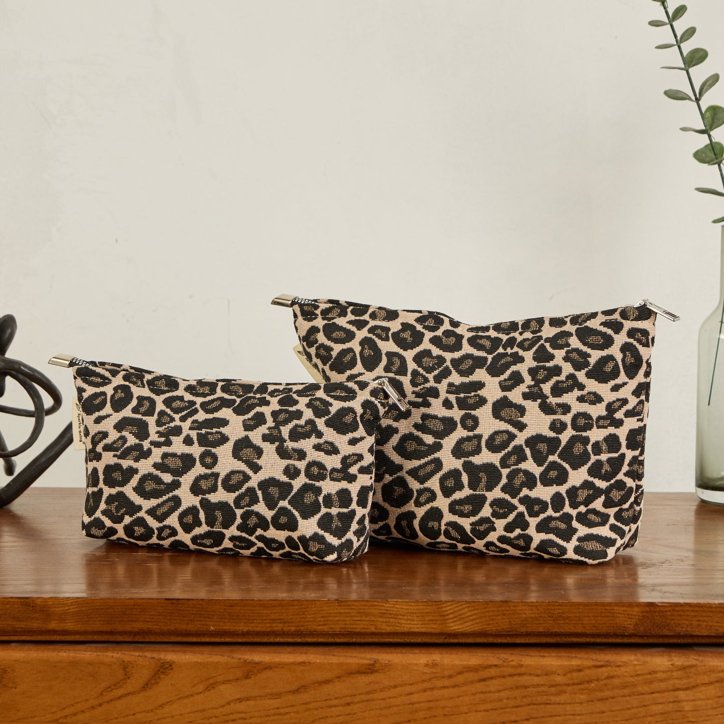 Leopard Print Toiletry / Makeup Bag - Travel-Friendly Cosmetic Bag