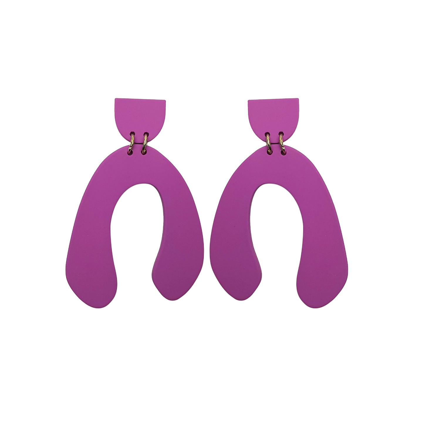 Stacked Statement Acrylic Earrings - Abstract Orchid