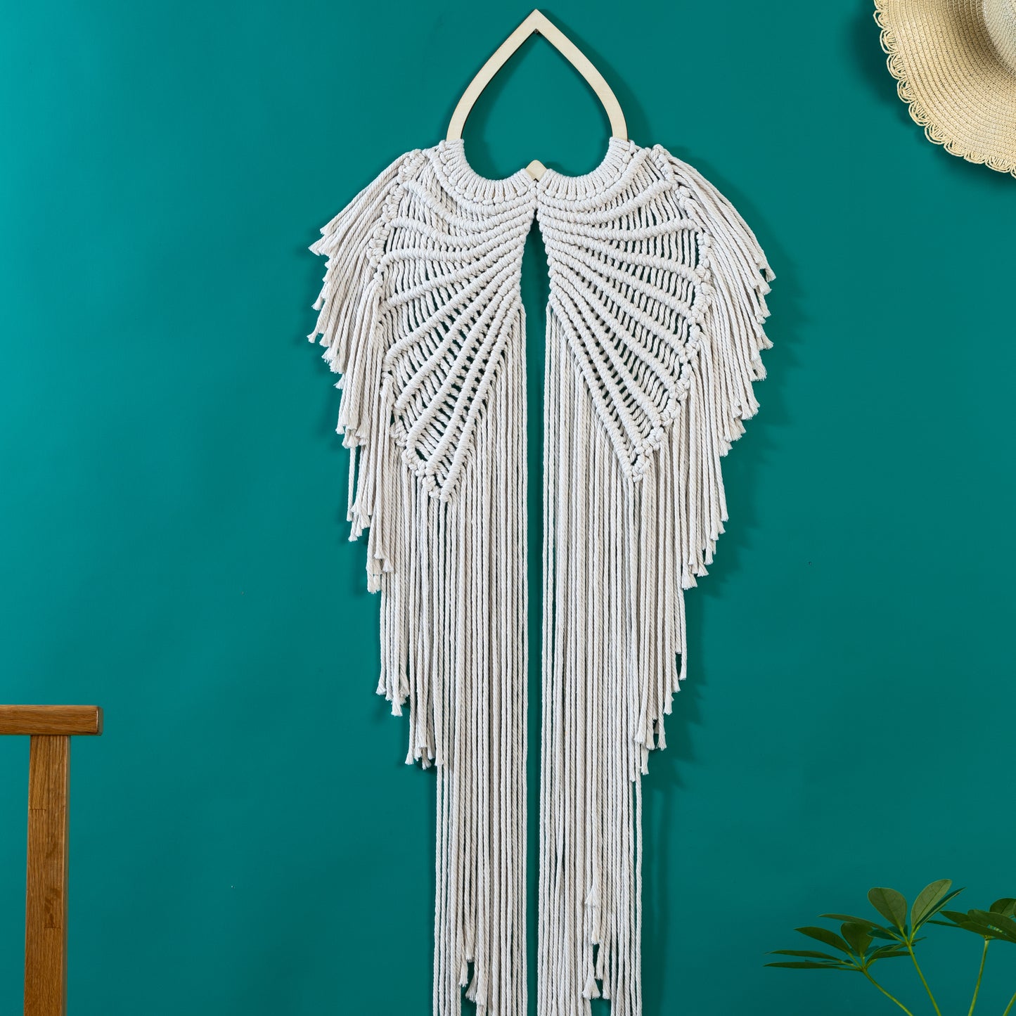Rainbow Angel Wing - Macrame Wall Hanging Tapestry Boho Crafts Art