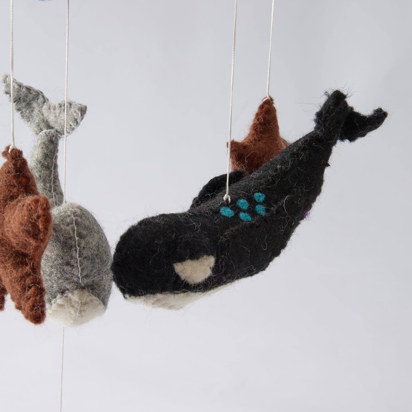Animal Wool Felt Baby Mobile For Crib Children's & Nursery Room - Whale