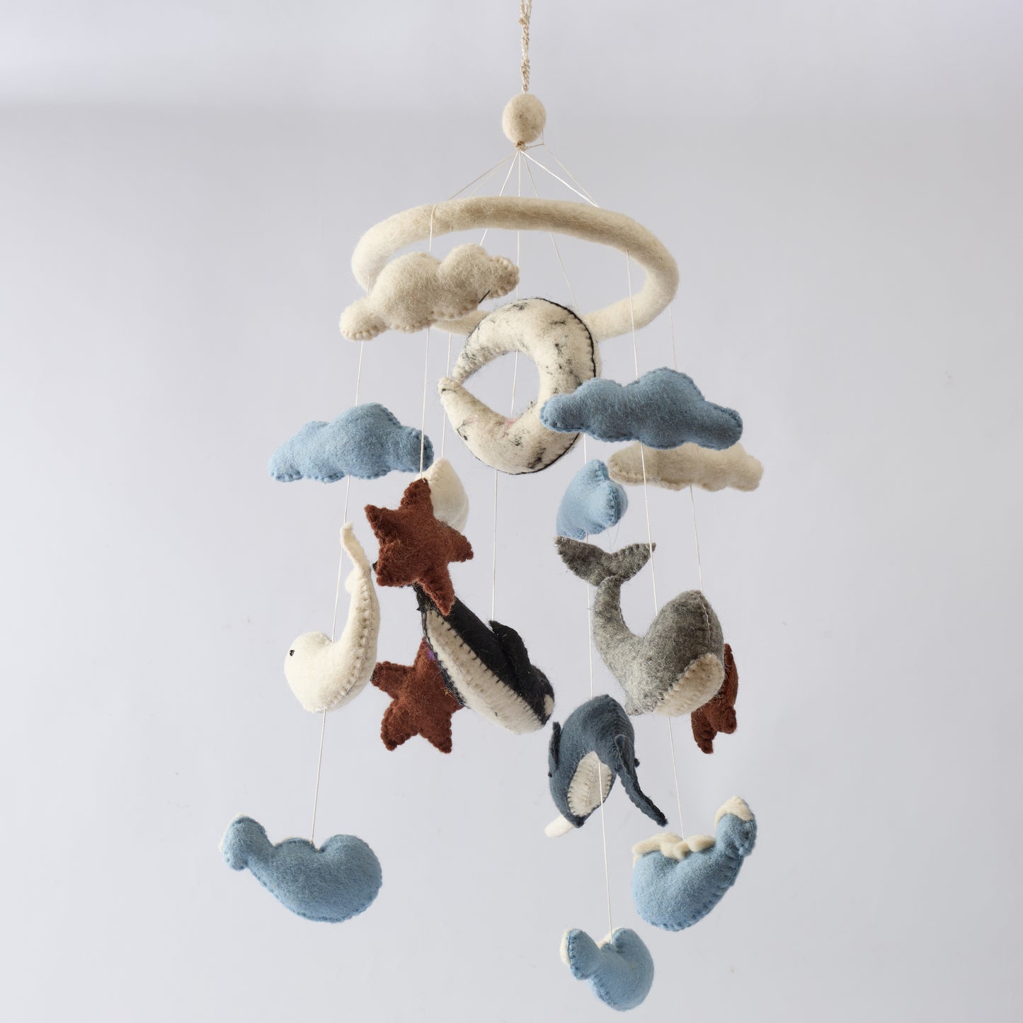 Animal Wool Felt Baby Mobile For Crib Children's & Nursery Room - Whale