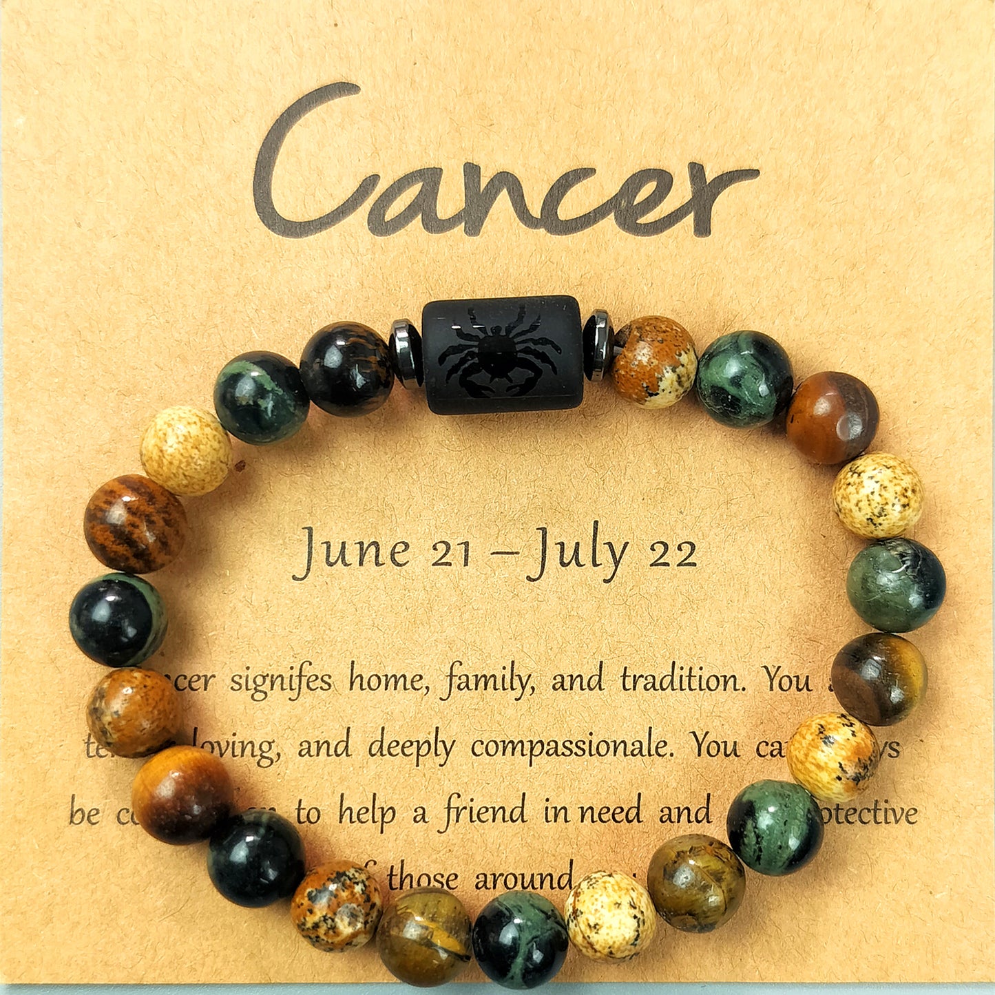 12 Zodiac Astrology Birthday Signs Charm Stone Bracelet