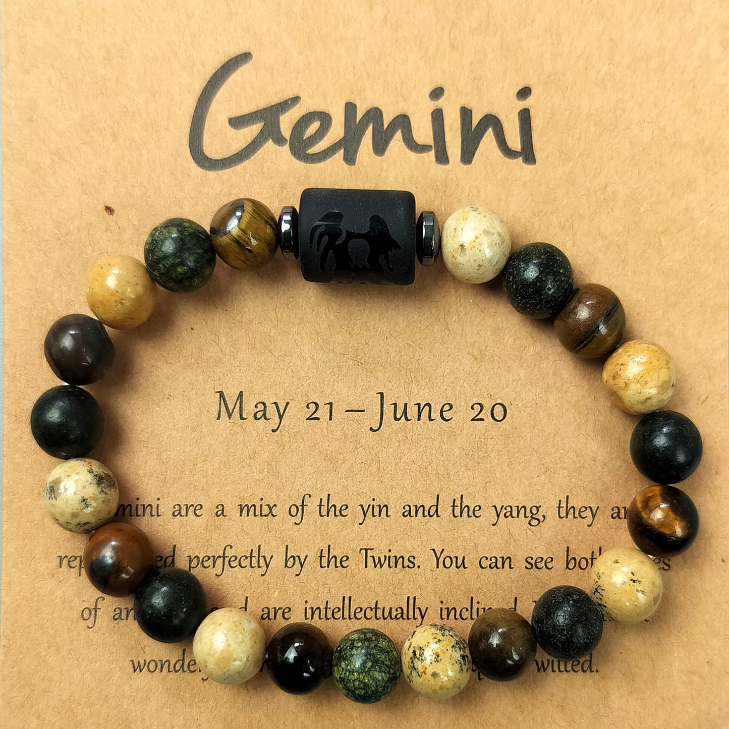 12 Zodiac Astrology Birthday Signs Charm Stone Bracelet