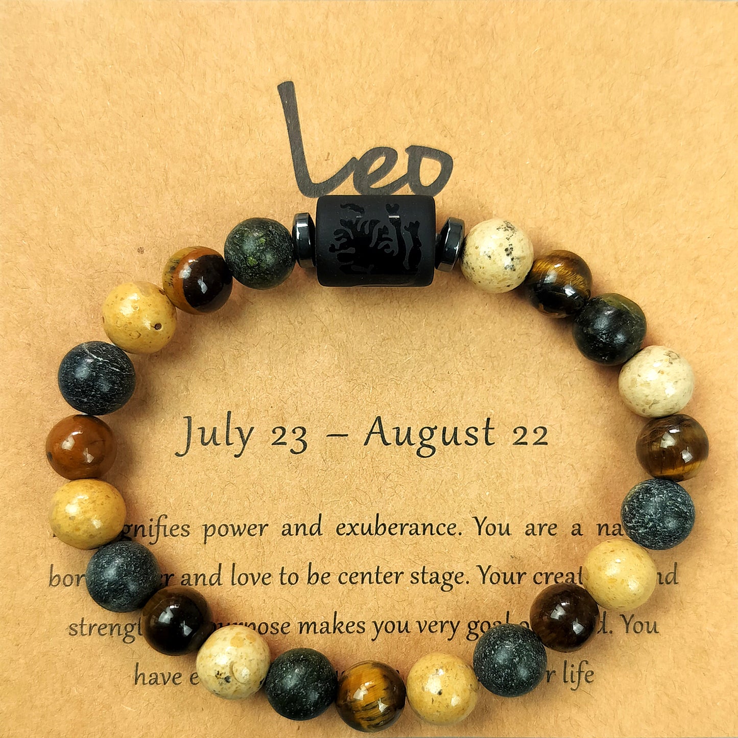 12 Zodiac Astrology Birthday Signs Charm Stone Bracelet