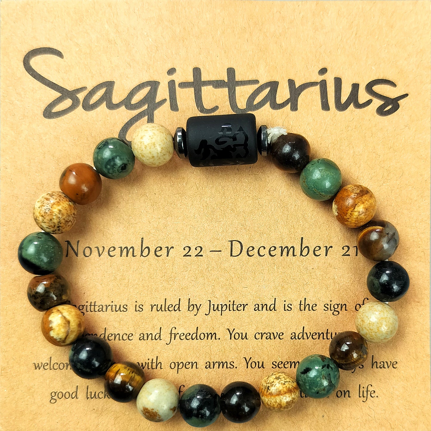 12 Zodiac Astrology Birthday Signs Charm Stone Bracelet