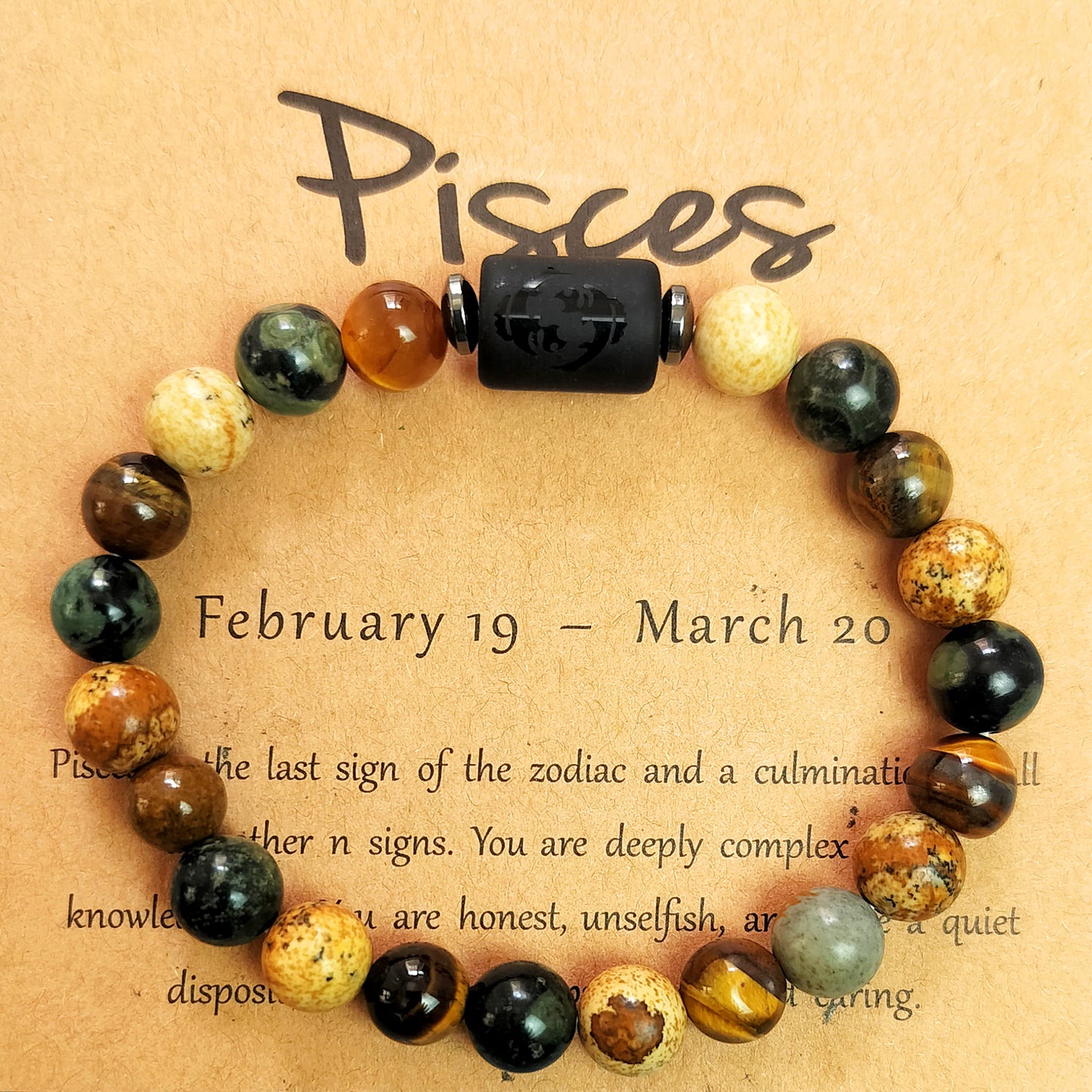 12 Zodiac Astrology Birthday Signs Charm Stone Bracelet