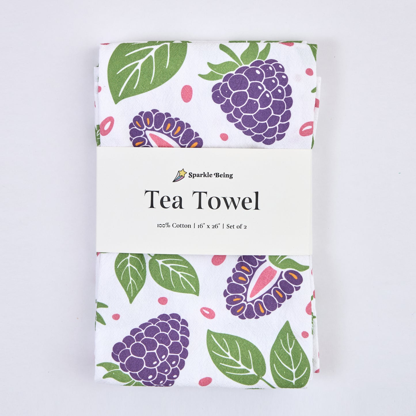 Tea Towels for a Cute Kitchen – Blackberry Harvest (Set of 2) | 100% Cotton, Absorbent & Eco-Friendly