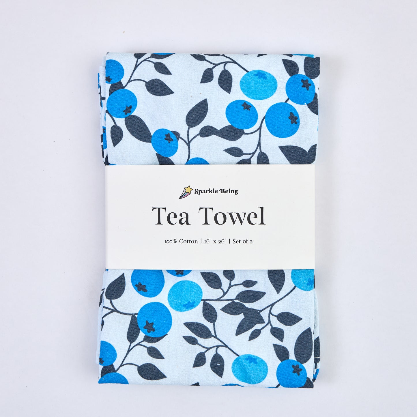 Tea Towels for a Cute Kitchen – Blueberry Bliss (Set of 2) | 100% Cotton, Absorbent & Eco-Friendly