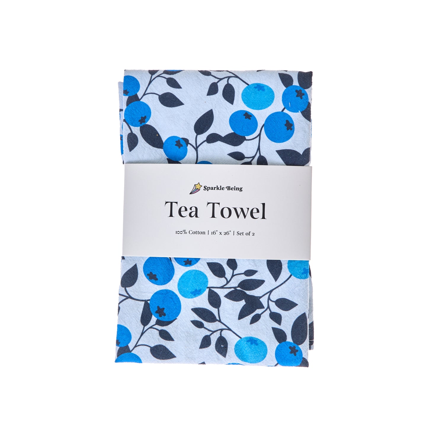Tea Towels for a Cute Kitchen – Blueberry Bliss (Set of 2) | 100% Cotton, Absorbent & Eco-Friendly