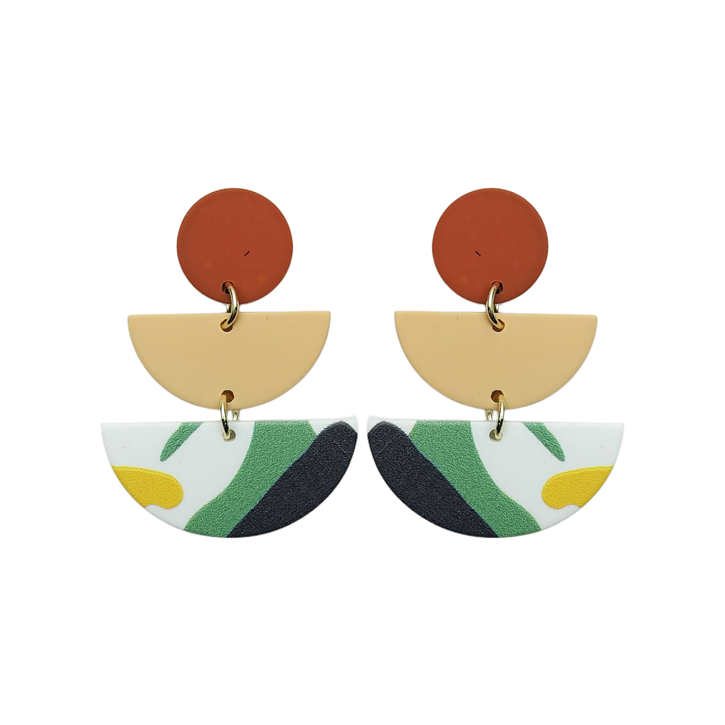 Stacked Acrylic Earrings - Canyon Wave