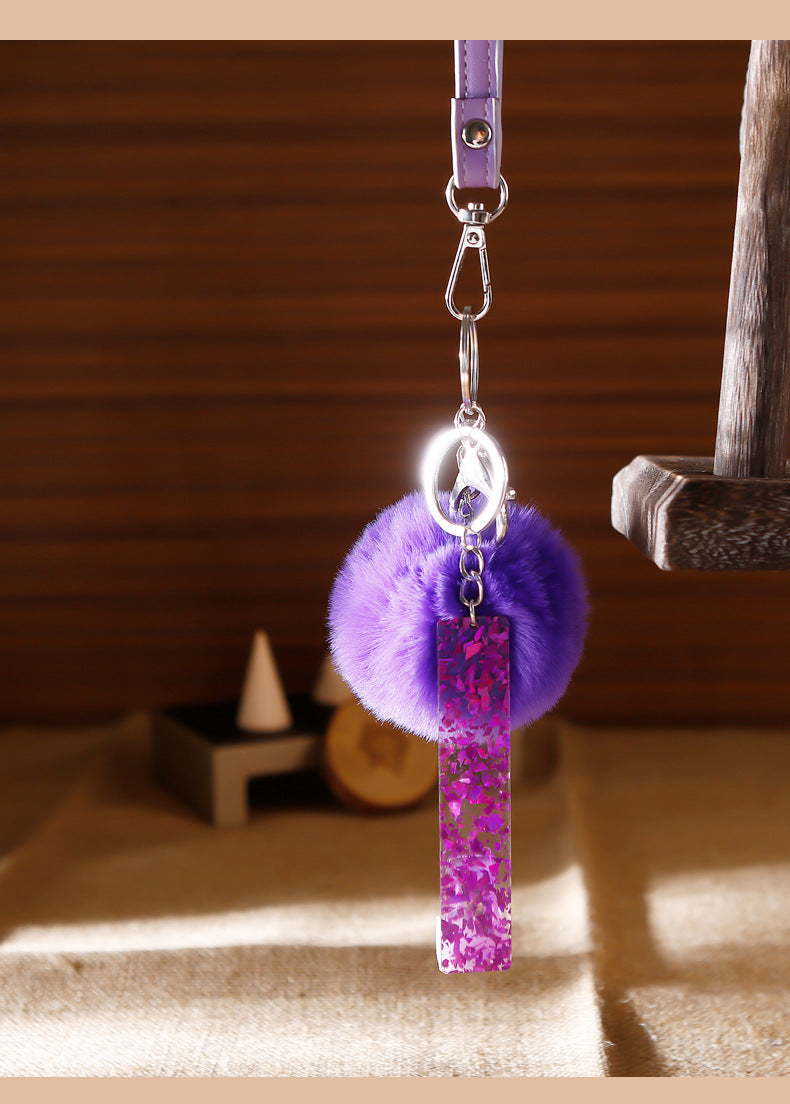 Card Grabber Pom-Pom Keychain - Long Nail Helper Tool