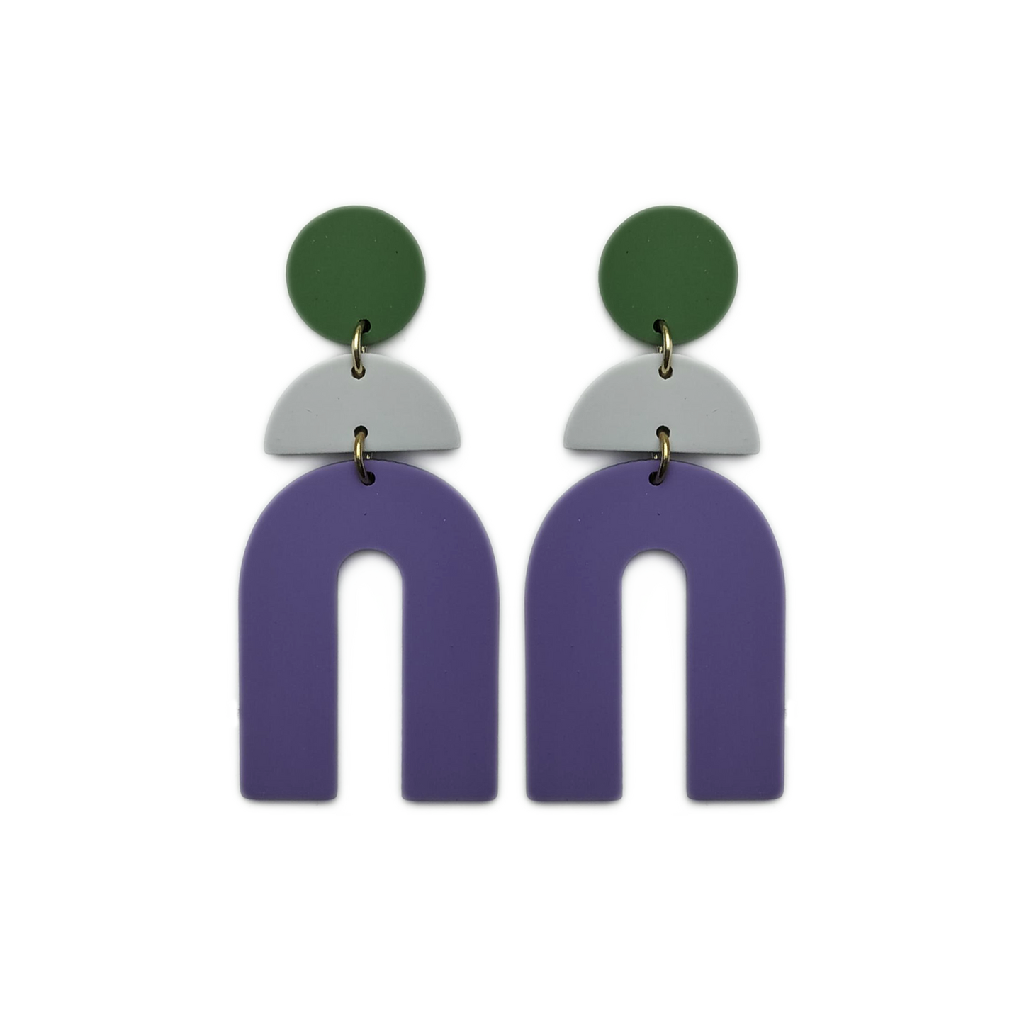 Stacked Statement Acrylic Earrings - Cool Currents