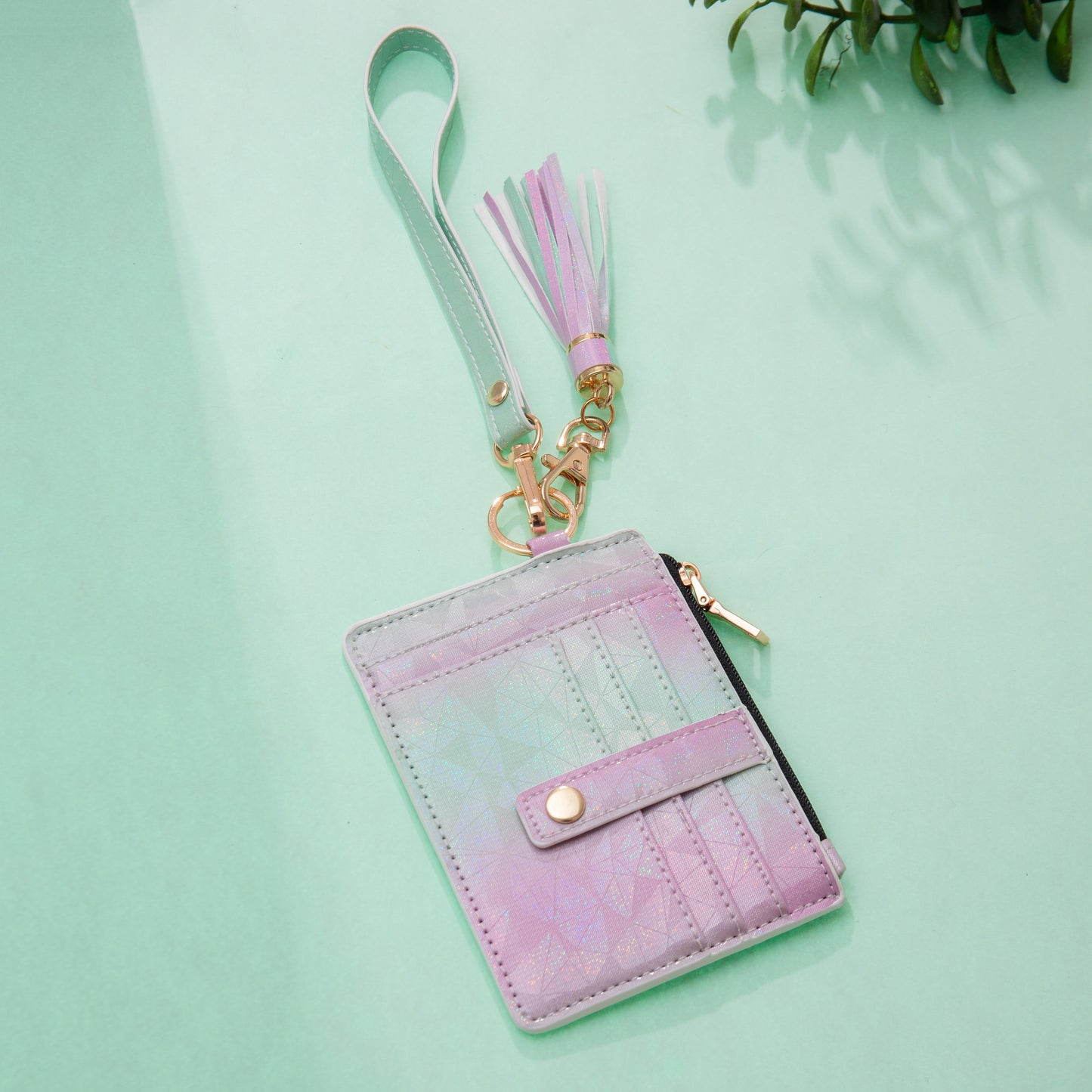 Multifunctional large Capacity Slim and Stylish Vegan Leather Wrist Card Holder Wallet
