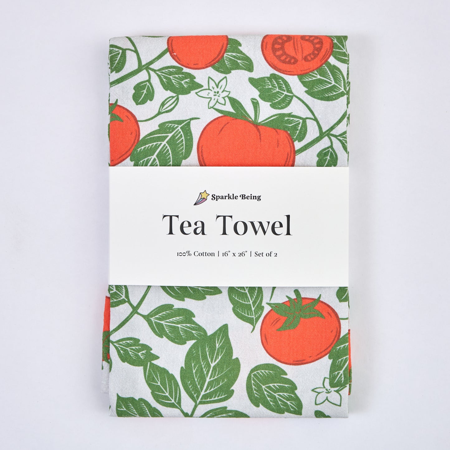 Tea Towels for a Cute Kitchen – Farm Fresh Tomatoes (Set of 2) | 100% Cotton & Absorbent
