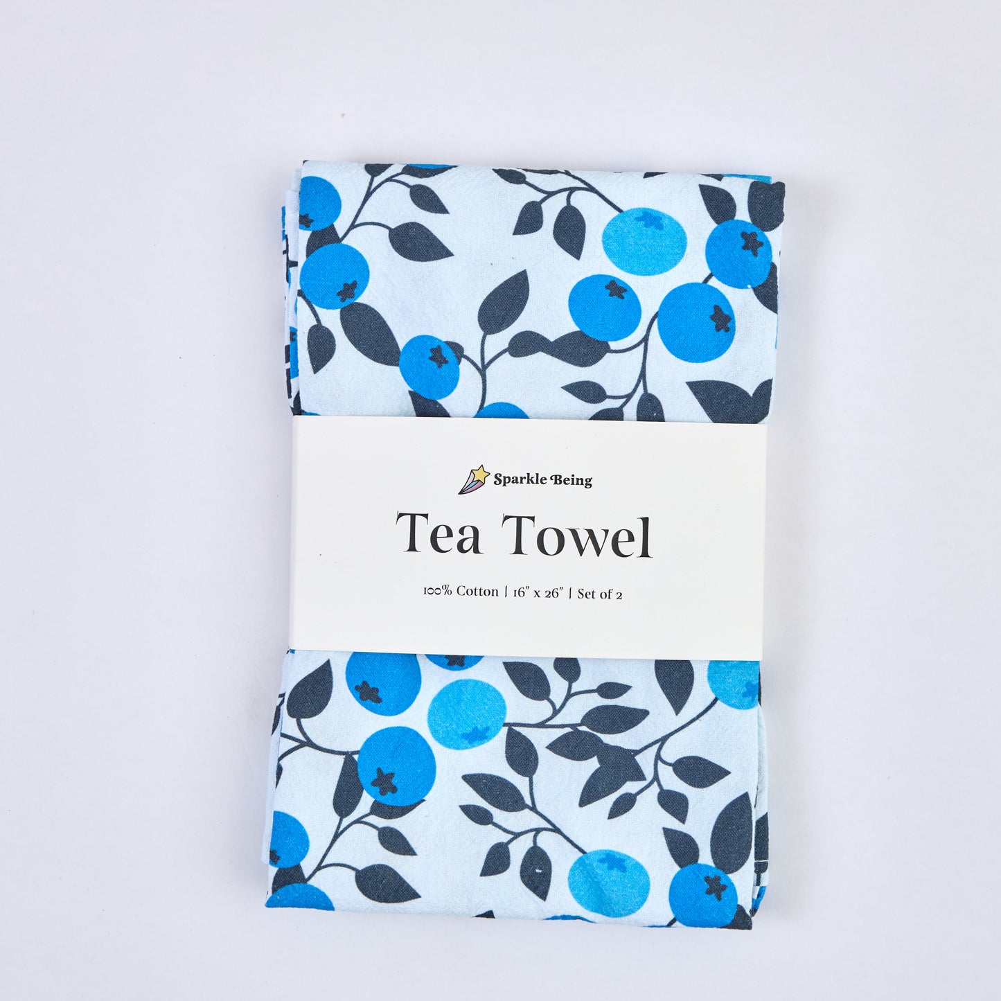 Tea Towels for a Cute Kitchen – Blueberry Bliss (Set of 2) | 100% Cotton, Absorbent & Eco-Friendly