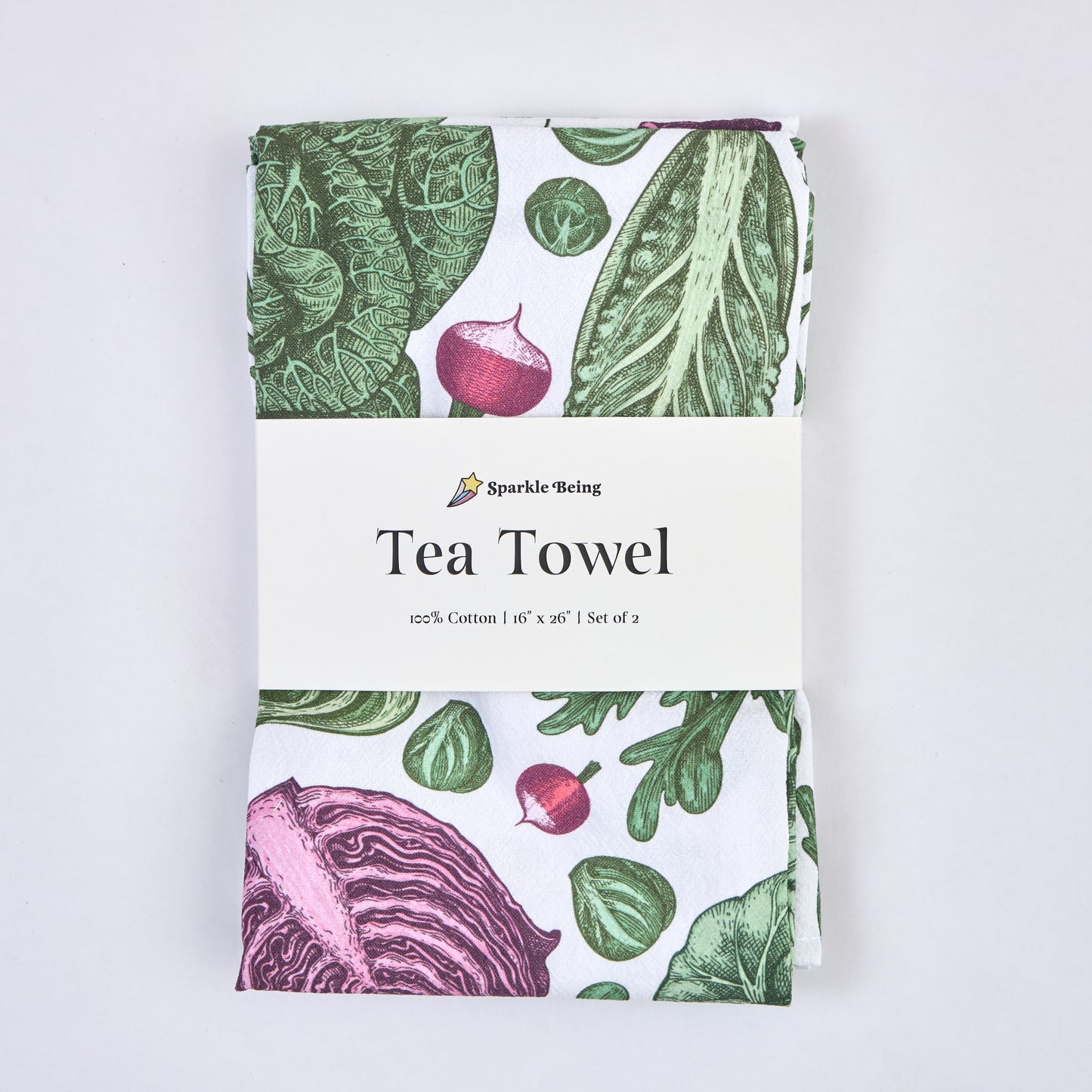 Tea Towels for a Cute Kitchen – Garden Greens (Set of 2) | 100% Cotton & Absorbent