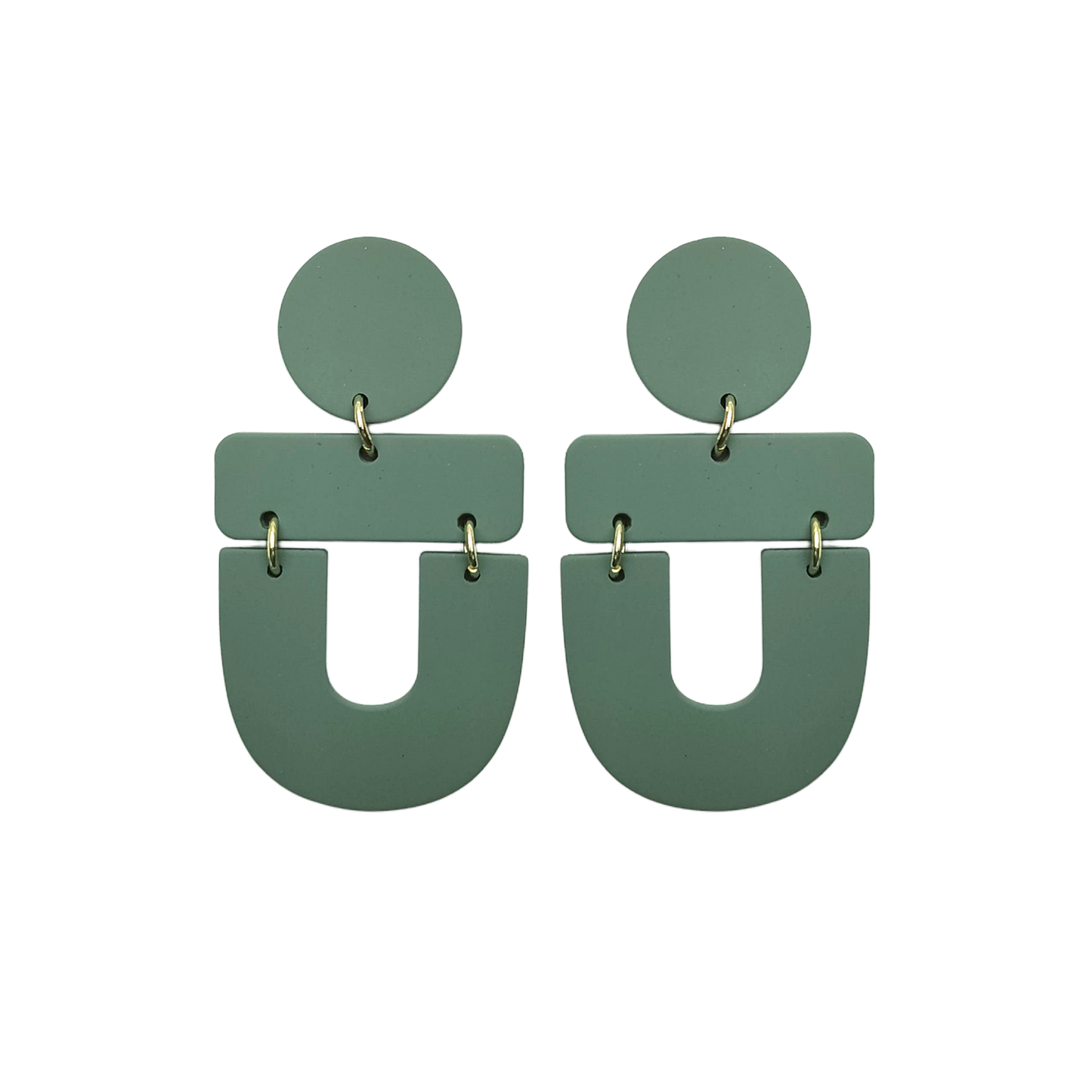 Stacked Statement Acrylic Earrings - Forest Arc