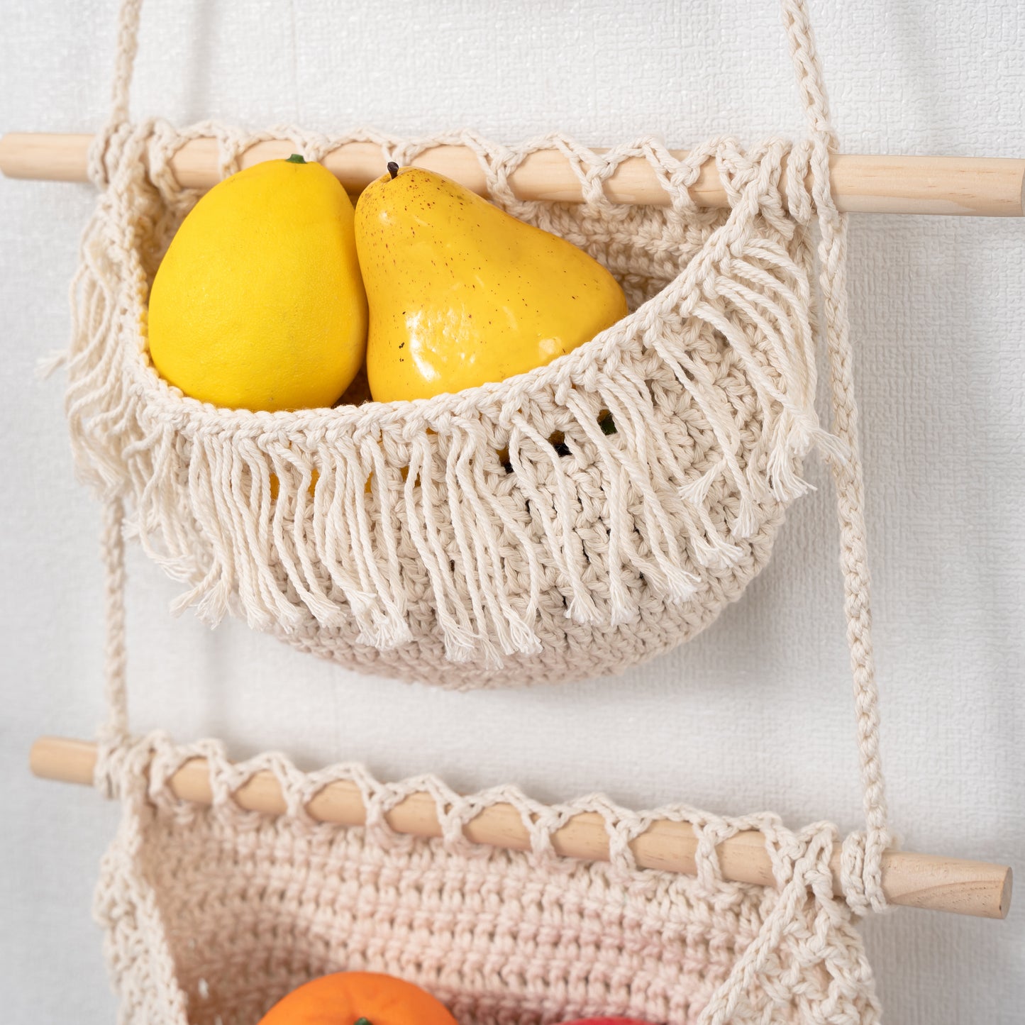 Fruits, Vegetable, Storage Organize Bag Macrame Wall Hanging