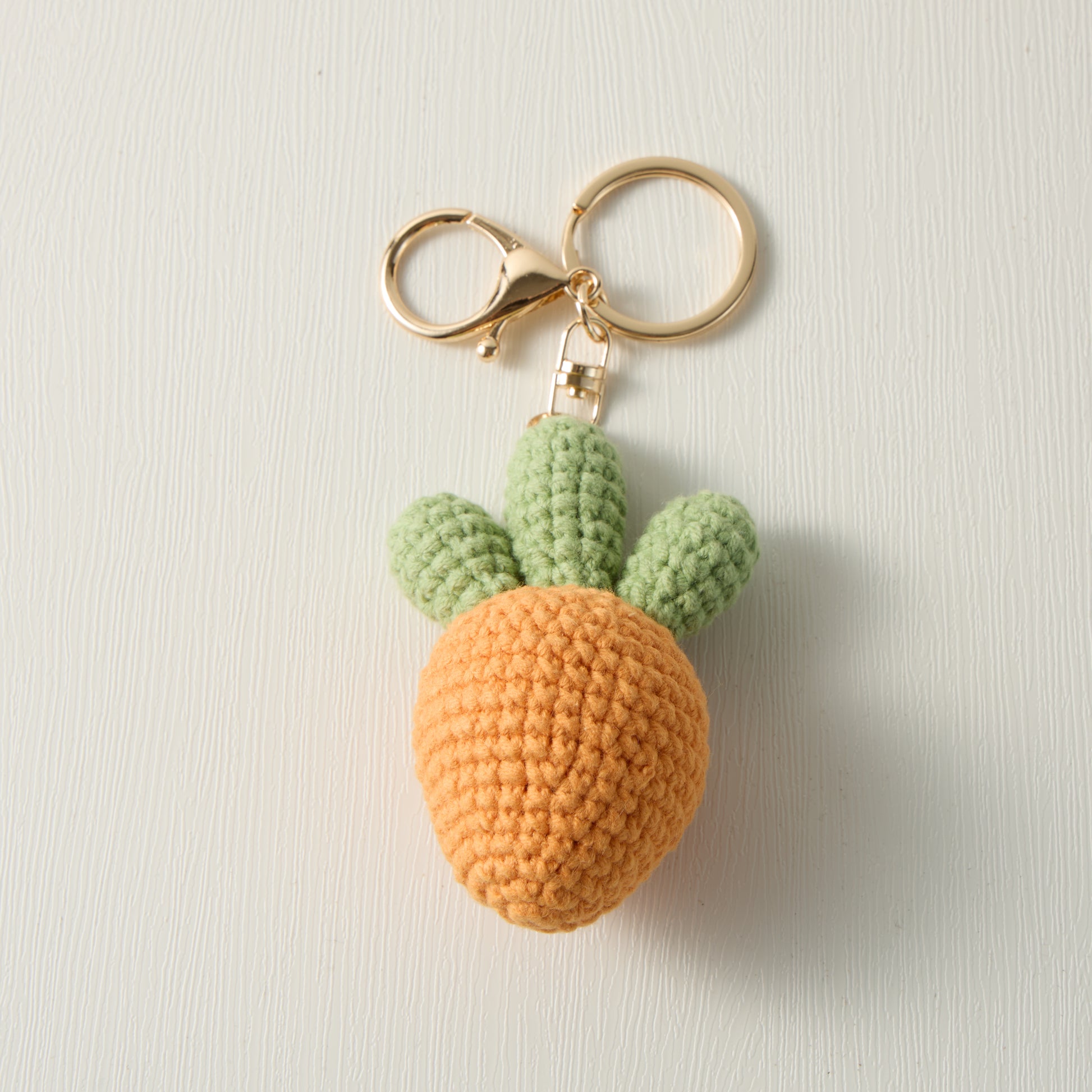Hand-Knitted-fruit-carrot-Keychain