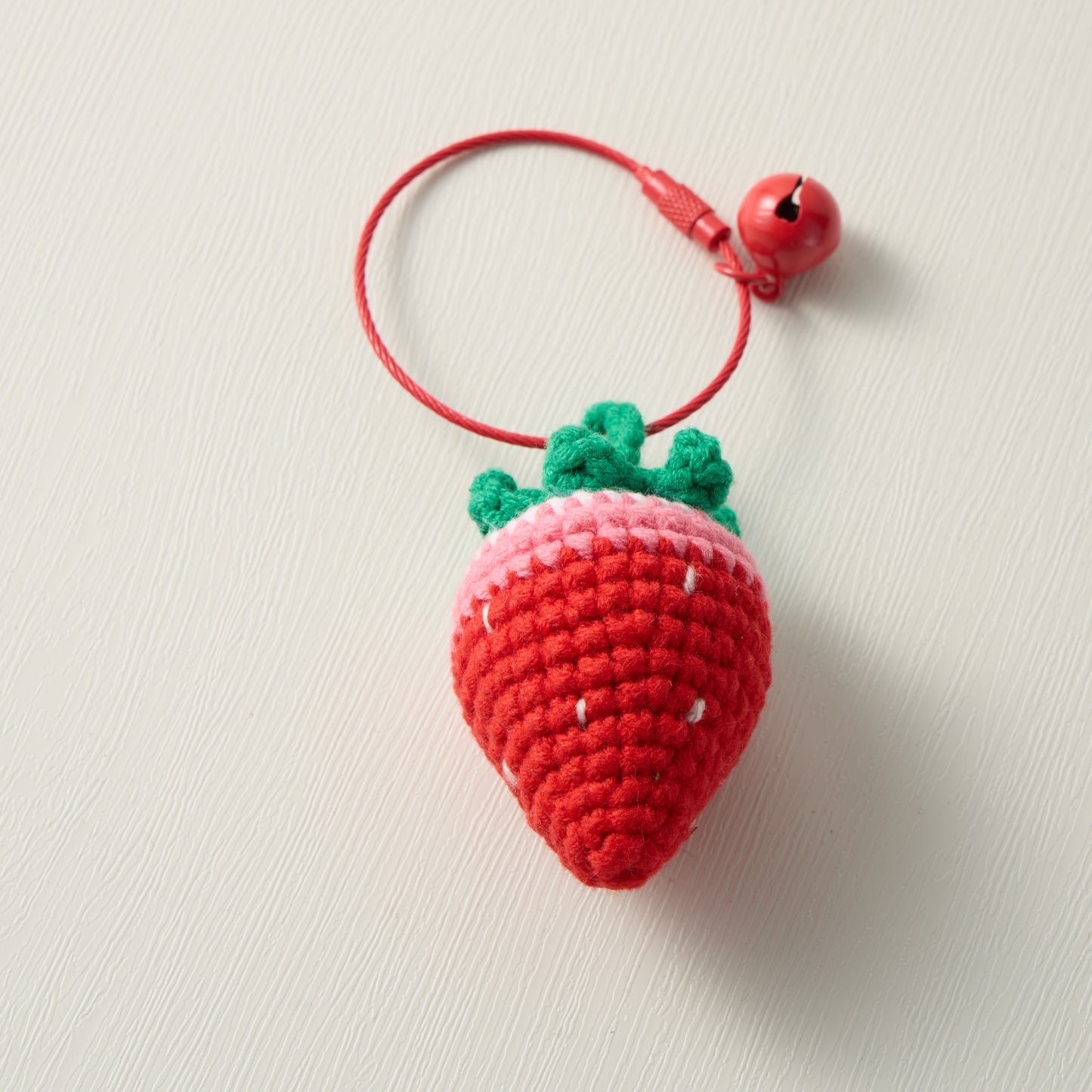 Hand-Knitted-fruits-strawberry-Keychain