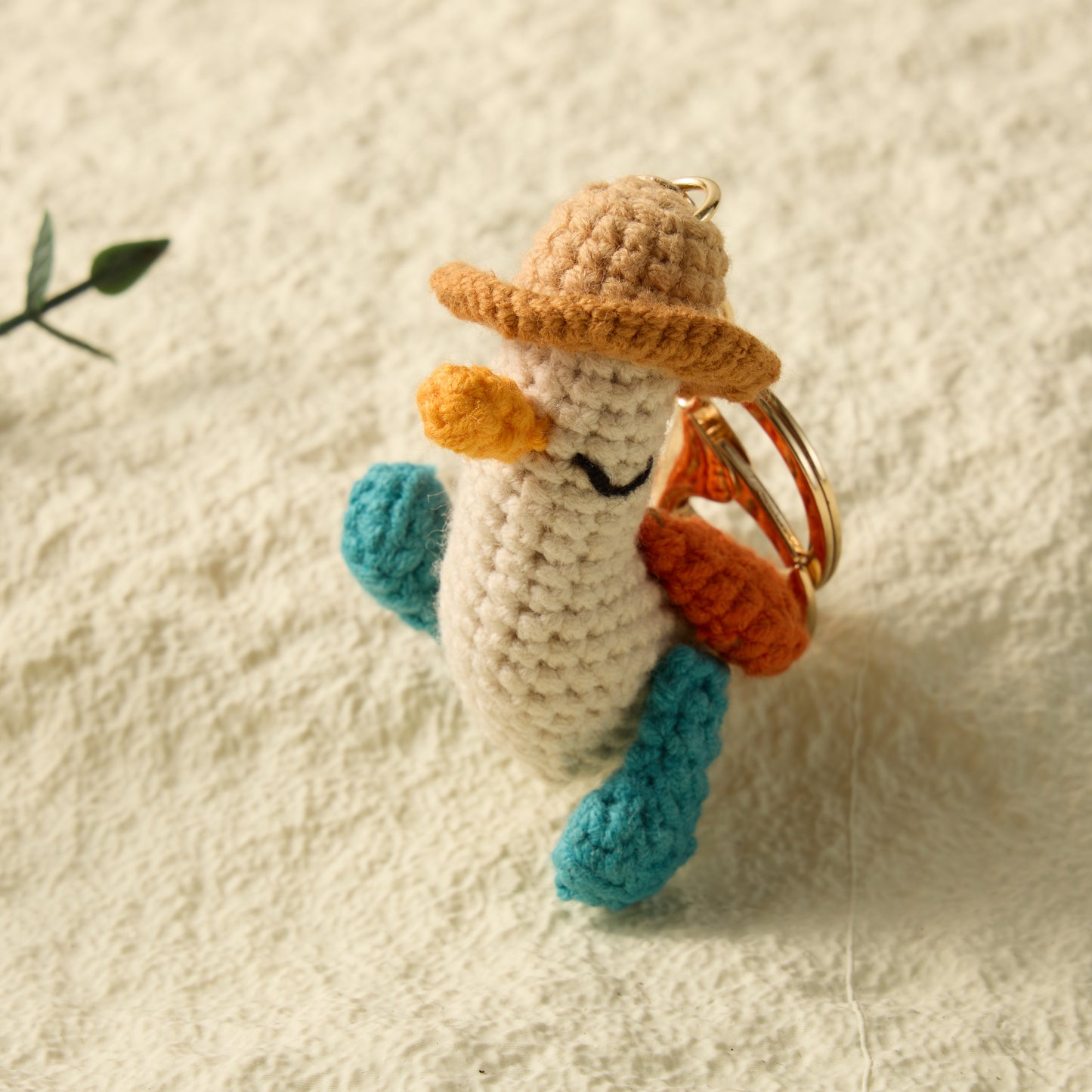 Hand-Knitted-duck-animal -Keychain