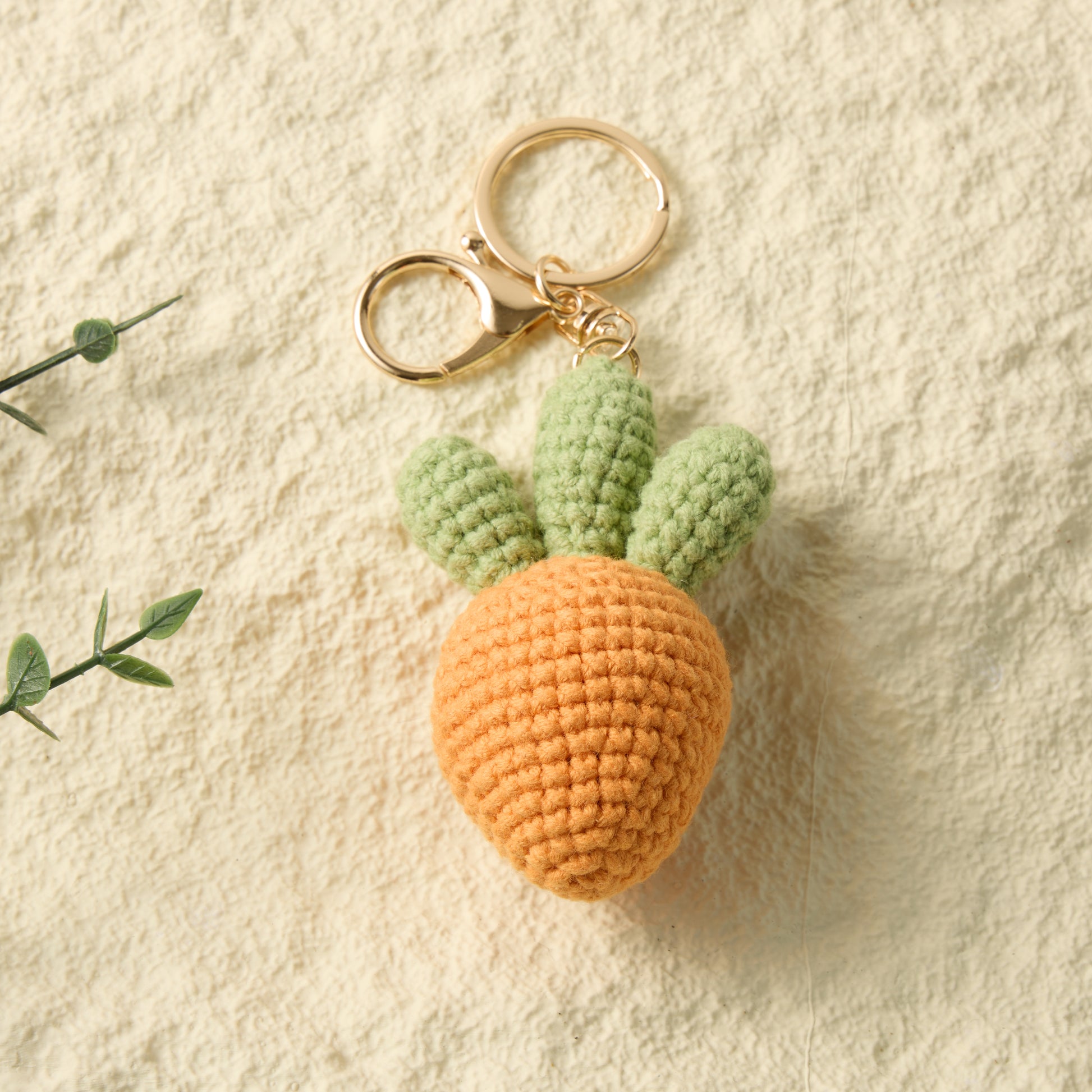Hand-Knitted-fruit-carrot-Keychain