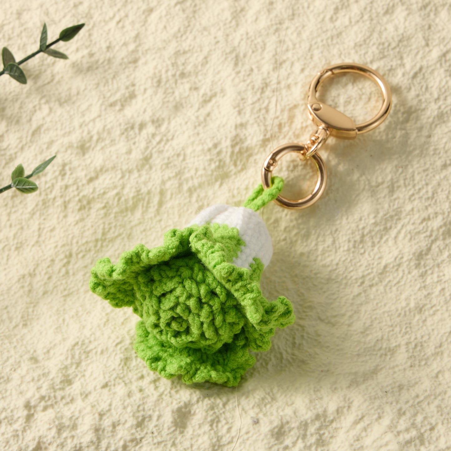 Hand-Knitted-vegetables-cabbage-Keychain