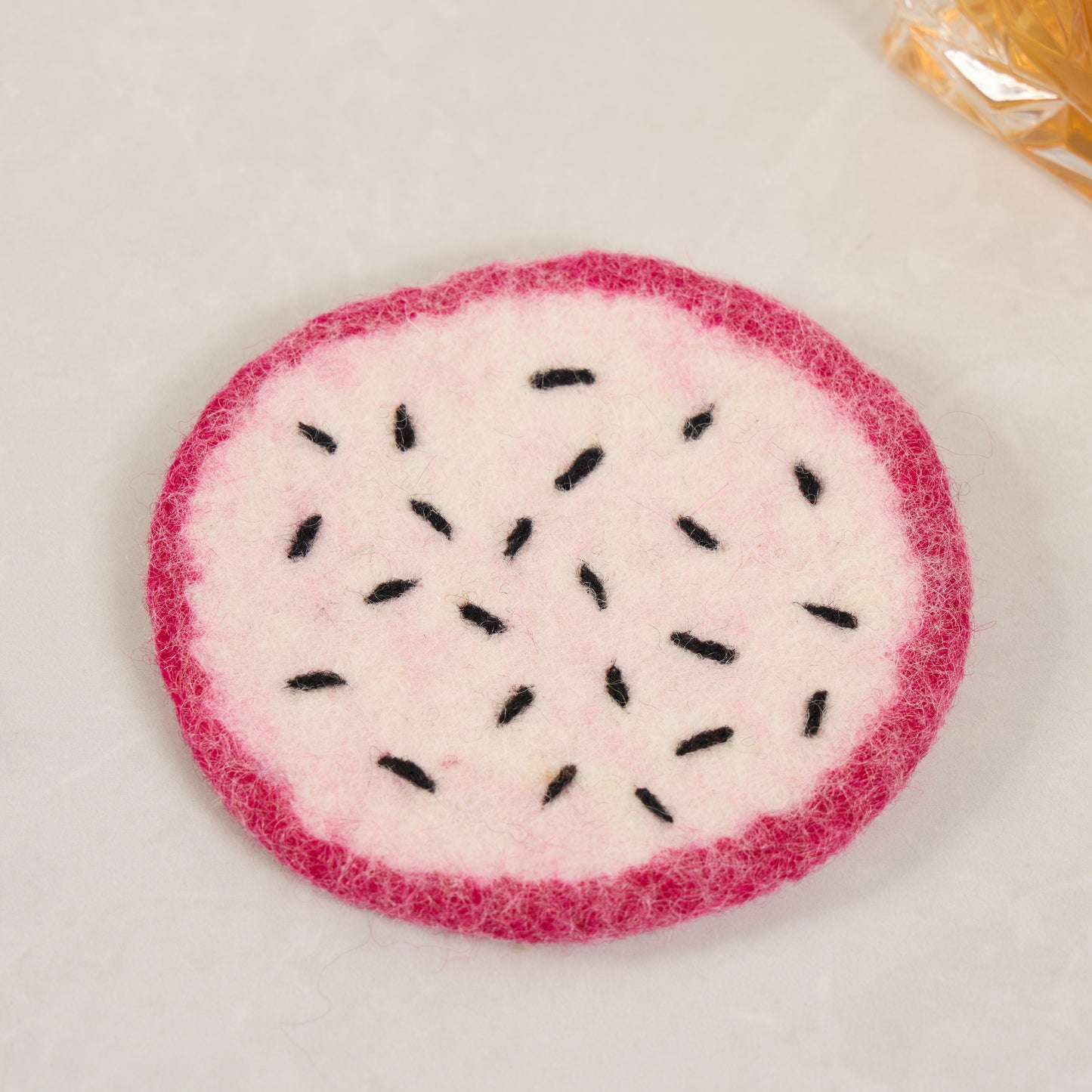 Hand-craft Wool Felt Fruits Coasters - Avocado, Apple, Kiwi, Lemon