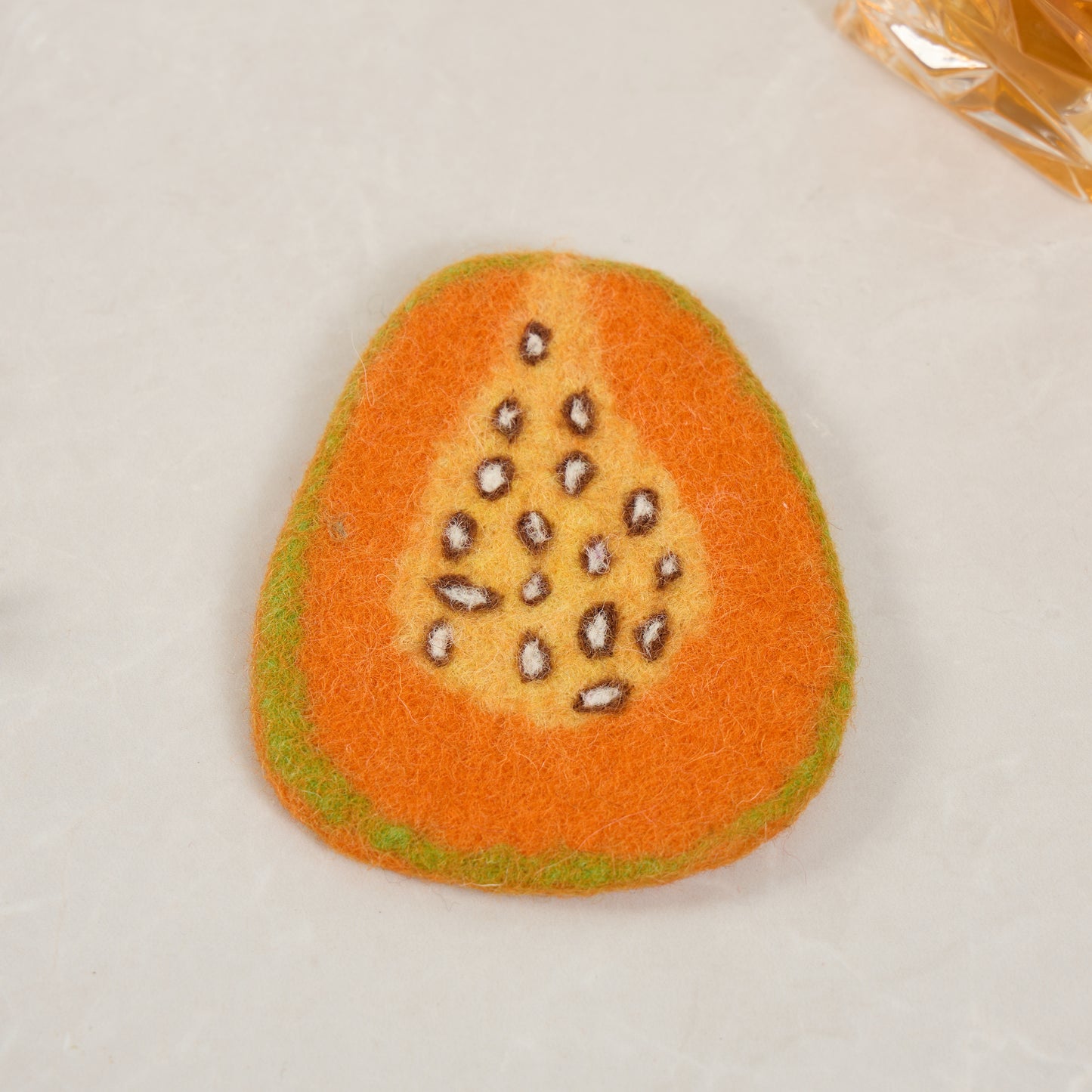 Hand-craft Wool Felt Fruits Coasters - Avocado, Apple, Kiwi, Lemon