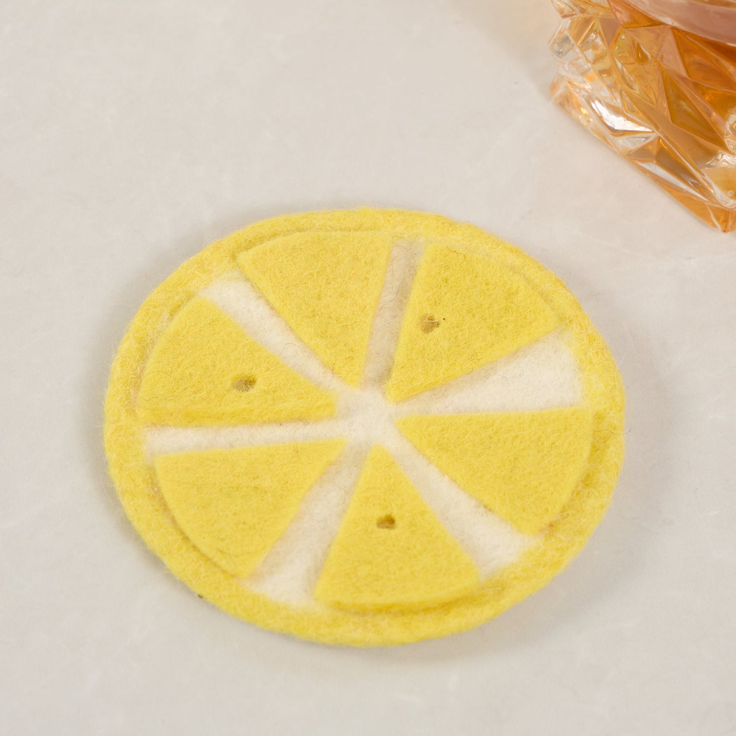 Hand-craft Wool Felt Fruits Coasters - Avocado, Apple, Kiwi, Lemon