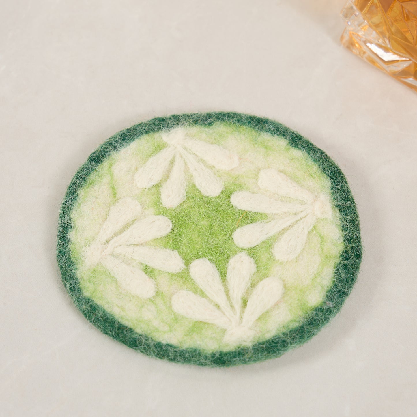 Hand-craft Wool Felt Fruits Coasters - Avocado, Apple, Kiwi, Lemon