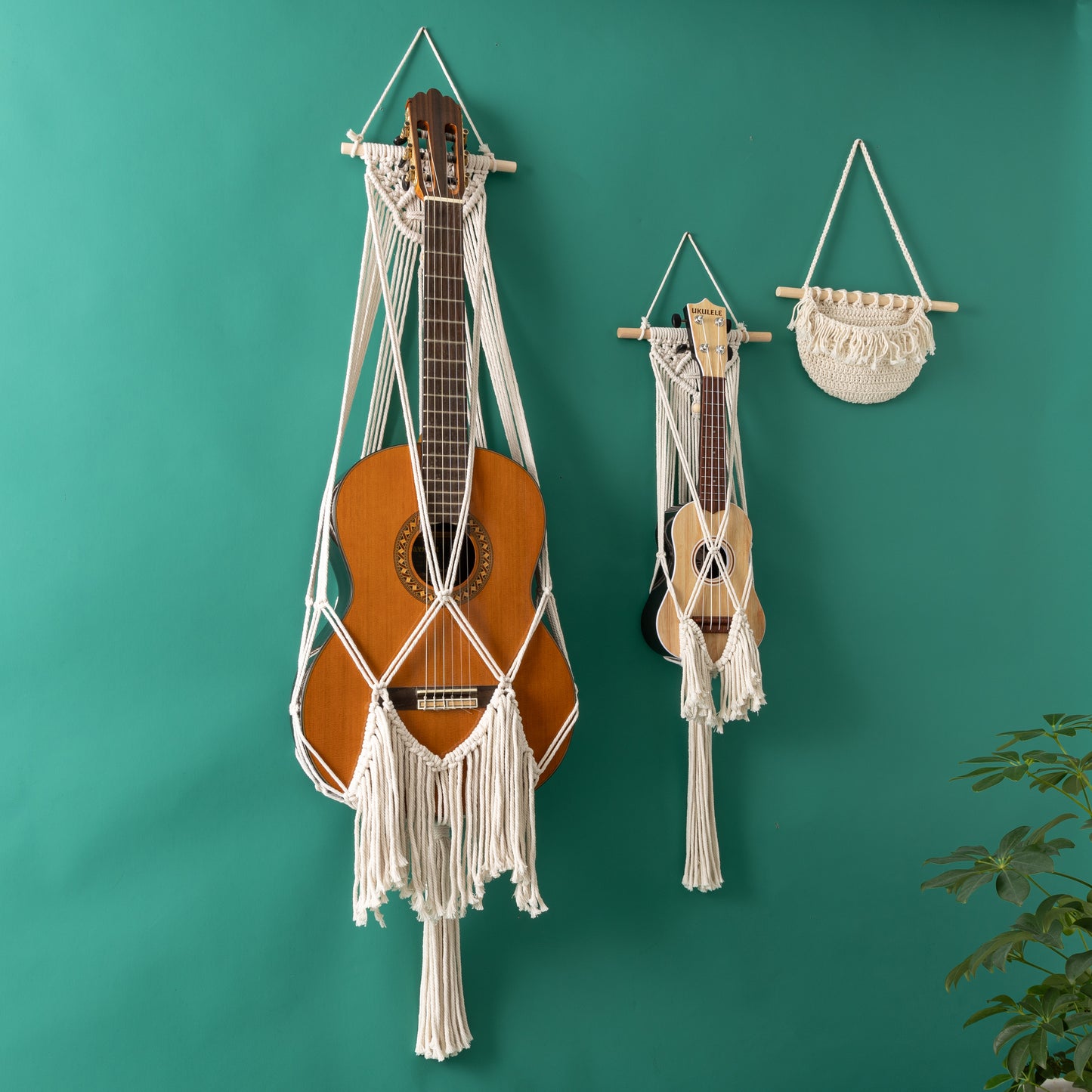Handcrafted Macrame Ukulele Guitar Display Stand hanger Wall Hanging