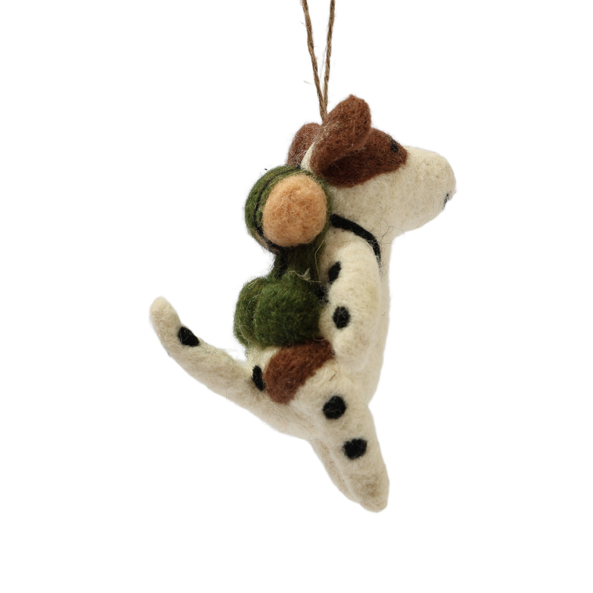 Hiking Dog Felt Ornament - Handmade in Nepal