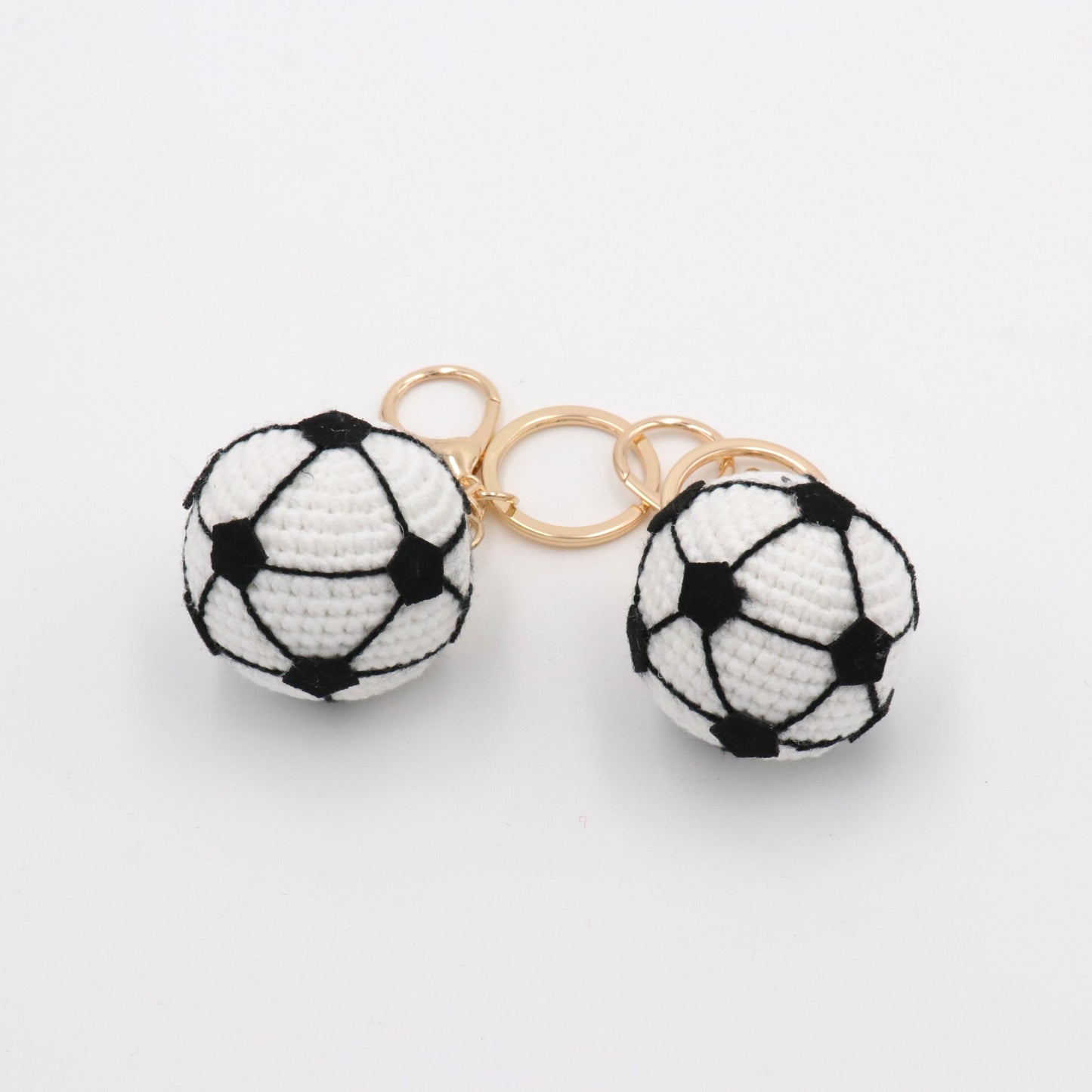 Handmade Crochet Soccer Ball Keychain – Mini Football Bag Charm