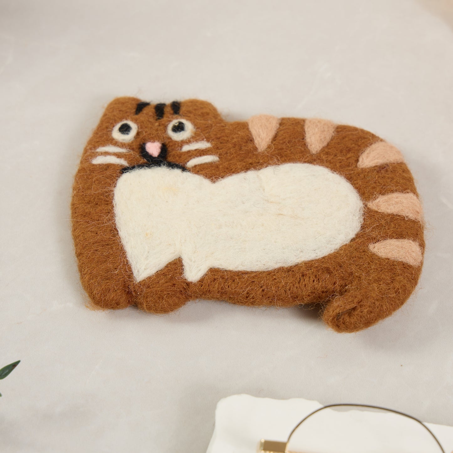 Handmade Felt Coffee Cup Mug Table Coasters - Scaredy Cats