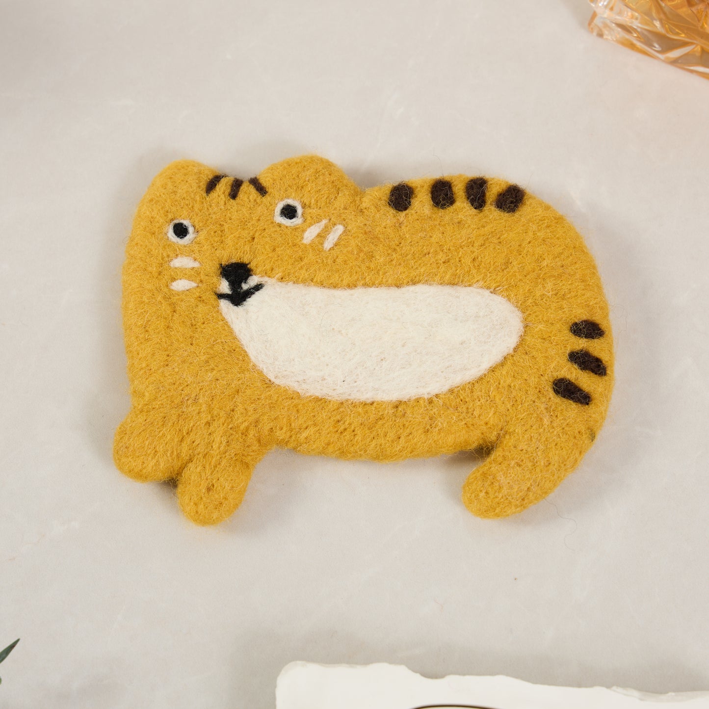 Handmade Felt Coffee Cup Mug Table Coasters - Scaredy Cats