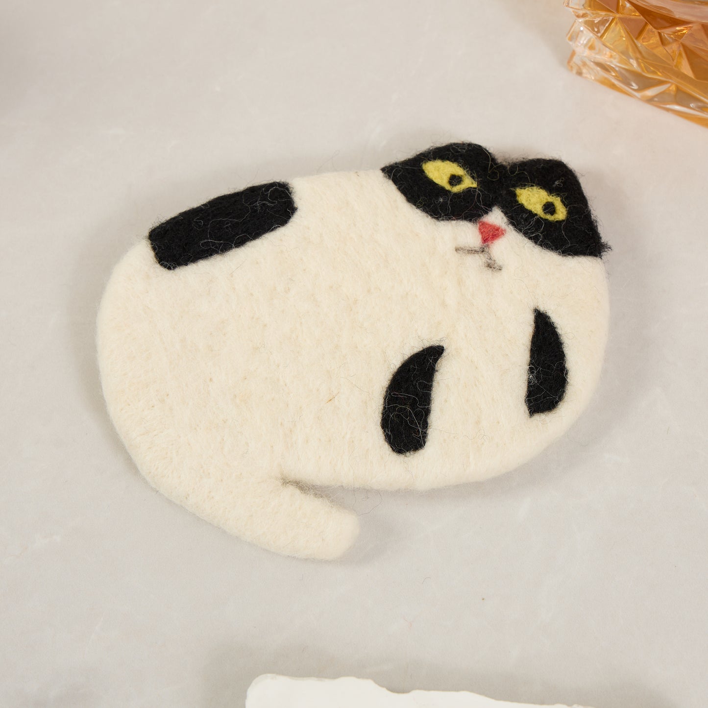 Handmade Felt Coffee Cup Mug Table Coasters - Scaredy Cats