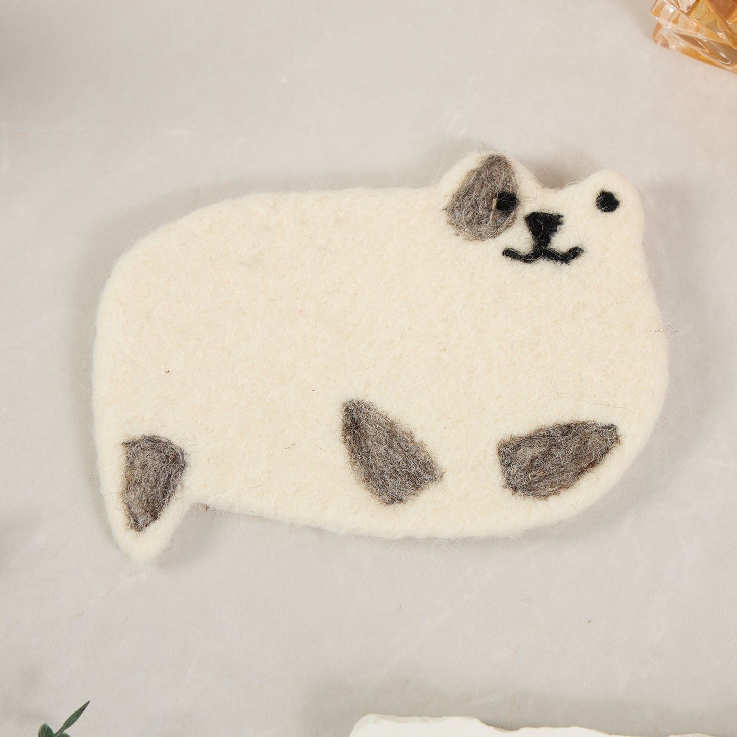 Handmade Felt Coffee Cup Mug Table Coasters - Scaredy Cats