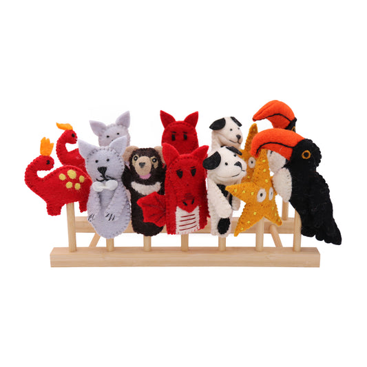 Felt Finger Puppet Toy Set with Display - Storyteller