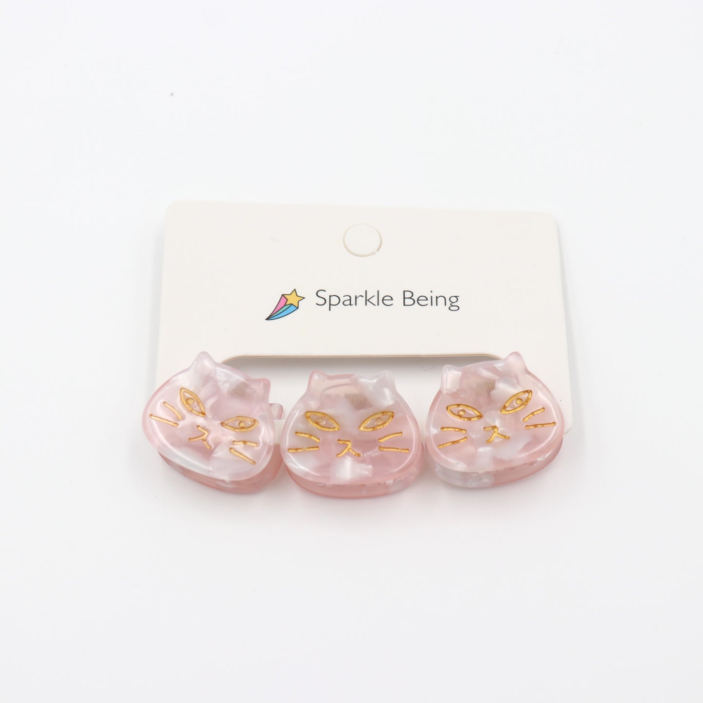 1 Inch Cat Head Acetate Hair Claw & Hair Clip - Set of 3
