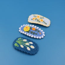 Load image into Gallery viewer, Crochet embroidery floral Knitted hair clips accessories
