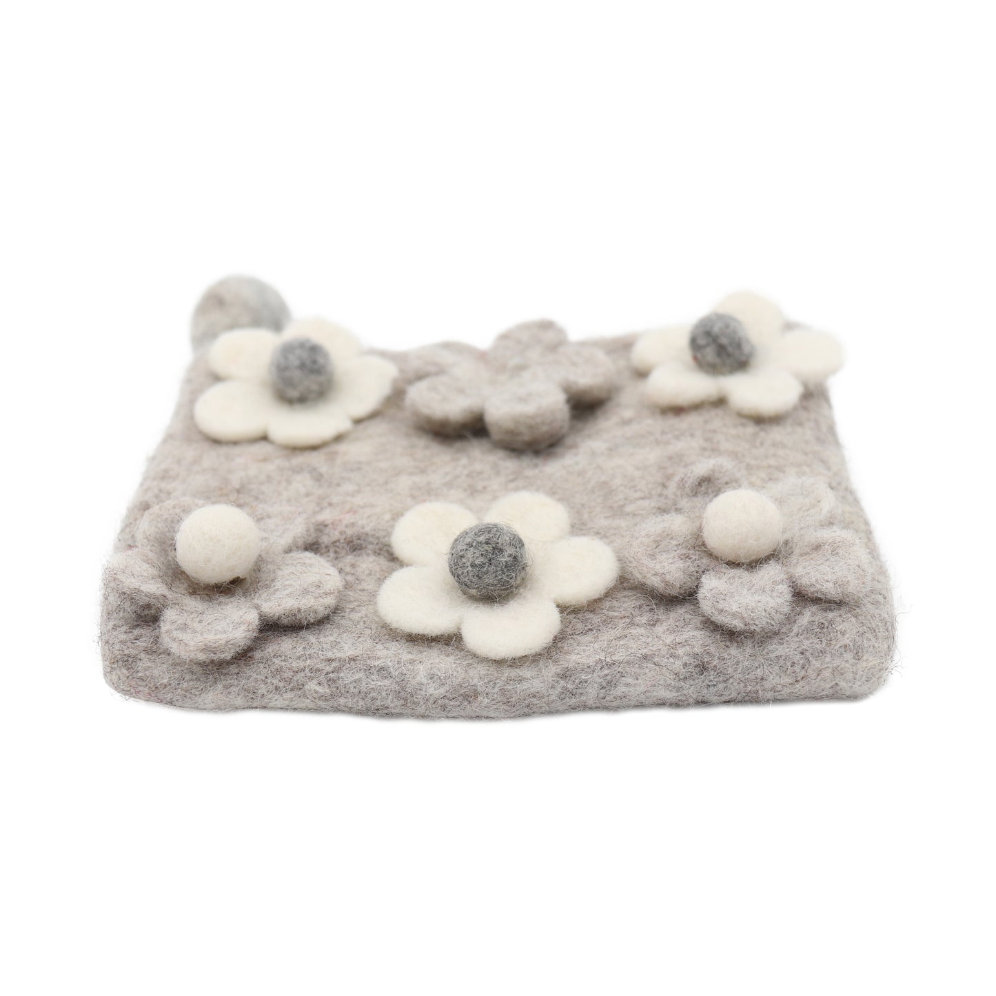 Daisy Floral Felt Wallet - Wool Felt Pouch Hand Carry Coin Purse