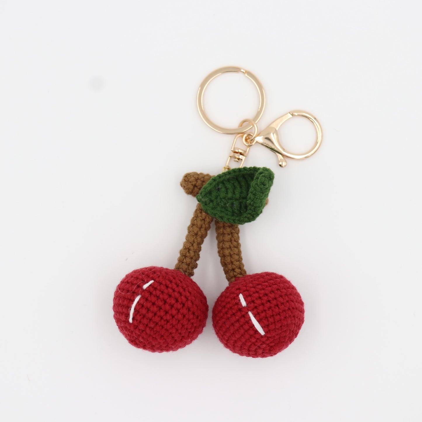 Handmade Cherry Keychain - Sweet Crochet Accessory