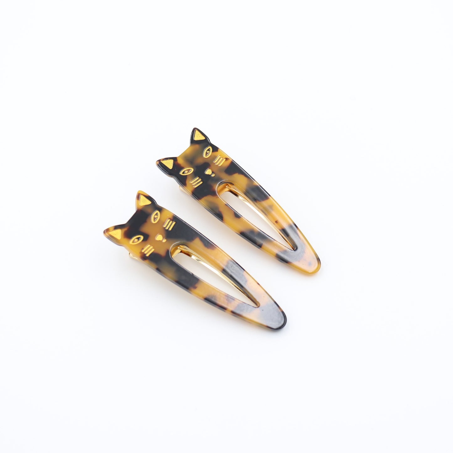 2.8'' Alligator Cat Acetate Hair Clips & Barrettes Set of 2